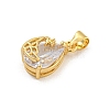 Rack Plating Brass Micro Pave Cubic Zirconia Pendants KK-G513-13G-2