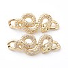 Brass Micro Pave Clear & Green Cubic Zirconia Links Connectors ZIRC-Z014-01G-3
