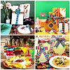 2Rolls 2 Styles Stripe Pattern Printed Polyester Grosgrain Ribbon OCOR-TA0001-37O-6