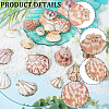 32Pcs 8 Styles Electroplated Natural Mixed Shell Pendants SSHEL-SC0001-62D-6