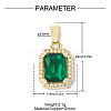 Brass Pave Cubic Zirconia Pendants CU-OY001-01G-2-2