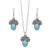 Bohemian Style Alloy & Synthetic Turquoise Pendant Necklaces & Dangle Earrings Sets WG2E1B4-03-2