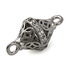 Brass Micro Pave Clear Cubic Zirconia Hollow Bicone Connector Charms KK-A230-05E-P-2