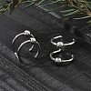 304 Stainless Steel 2 Line Round Clip on Nose Rings AJEW-A062-02P-3