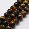 Natural Yellow Blue Tiger Eye(Dyed & Heated) Bead Strands G-P230-05-10mm-1