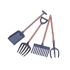 Dollhouse Miniature Simulated  Shovel and Rake PW-WG71466-01-1