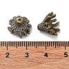 Brass Micro Pave Clear Cubic Zirconia Bead Caps LS-ZIRC-P085-11AB-3