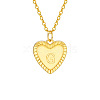 Golden Tone Brass Cable Chain Letter Heart Pendant Necklaces for Women PW-WG67FD6-07-1