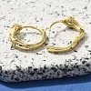 Brass Clear Cubic Zirconia Hoop Earrings EJEW-M047-02G-3