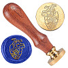 Golden Plated Brass Sealing Wax Stamp Head AJEW-WH0208-930-1