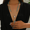 Synthetic Turquoise Rosary Bead Necklaces QO6438-3