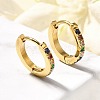 304 Stainless Steel Micro Pave Cubic Zirconia Huggie Hoop Earrings EJEW-C096-01I-G-1