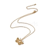 Initial Letter with Butterfly Pendant Necklace NJEW-C026-01G-V-2