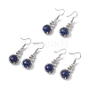 Natural Dyed Lapis Lazuli Gourd Dangle Earrings with Crystal Rhinestone EJEW-A092-04P-10-4