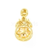 Eco-friendly Rack Plating Brass Micro Pave Cubic Zirconia Pendants KK-F843-13G-2