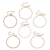 6Pcs 6 Styles Ocean Theme 304 Stainless Steel Chain Bracelet Sets with Charms for Women BJEW-JB12448-2