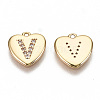 Brass Micro Pave Clear Cubic Zirconia Charms KK-N231-234V-NF-2