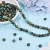 2 Strands Frosted Natural African Turquoise(Jasper) Round Beads Strands G-PA0001-33-4