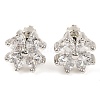 Cubic Zirconia Clover Stud Earrings EJEW-I304-14P-2