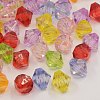 Faceted Bicone Transparent Acrylic Beads DBB14MM-3