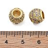 Brass Micro Pave Cubic Zirconia Europe Beads KK-Q006-44G-3