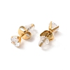 Clear Cubic Zirconia Heart with Enamel Pendant Necklace & Stud Earrings SJEW-M099-02G-7