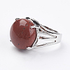 Adjustable Natural Red Jasper Finger Rings RJEW-F075-01N-2