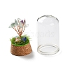 Natural Fluorite Chips Money Tree in Dome Glass Bell Jars with Wood Base Display Decorations DJEW-K030-02K-3