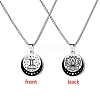 12 Constellation Titanium Steel Half Moon & Lotus Pendant Box Chain Necklaces PW-WGE44A0-05-1