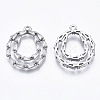 Brass Inlaid Clear Cubic Zirconia Pendants ZIRC-S069-034P-2