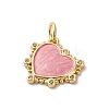 Brass Pave Cubic Zirconia with Enamel Charms KK-Q098-20G-D-2
