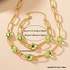 Alloy Plastic Flat Round Link Chain Necklaces & Bracelets Sets FS-WG92727-01-3