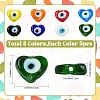 40Pcs 8 Colors Handmade Evil Eye Lampwork Beads Strands LAMP-YW0004-27-3