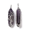 Natural Amethyst Big Pointed Pendants G-I322-02P-05-3