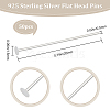 Beebeecraft 925 Sterling Silver Flat Head Pins STER-BBC0002-14B-2