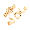 Rack Plating Brass Micro Pave Clear Cubic Zirconia Fold Over Clasps KK-M261-25G-2