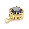 Brass Micro Pave Cubic Zirconia Pendants KK-E277-02G-3