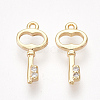 Brass Cubic Zirconia Charms KK-S350-366-1