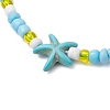 Synthetic Turquoise & Glass Seed Braided Bead Bracelets BJEW-JB11153-02-3