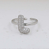 Brass Micro Pave Clear Cubic Zirconia Cuff Rings FS-WG17FF6-12-1