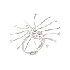 Rhodium Plated 925 Sterling Silver Adjustable Ring Components for Women STER-M092-08P-1