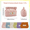 6pcs 6 styles Mini Cloth Printed Multipurpose Shrapnel Makeup Bags Change Purse ABAG-GF0001-25-2