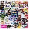 50Pcs Paper Self-Adhesive Picture Stickers AJEW-S036-07-1