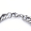 Tarnish Resistant Men's 304 Stainless Steel Diamond Cut Cuban Link Chain Bracelets BJEW-L673-002B-P-3