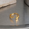 304 Stainless Steel Cuff Open Rings for Women SA-CBA54F2-04G-2