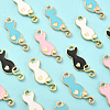 40Pcs 4 Colors Alloy Enamel Pendants ENAM-CJ0002-29-5