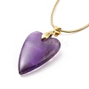 Heart Natural Gemstone Pendant Necklaces NJEW-JN04092-6