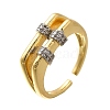 Brass Micro Pave Clear Cubic Zirconia Cuff Rings RJEW-U035-05GP-4