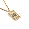 304 Stainless Steel Curb Chain Rectangle with Constellation Pendant Necklaces PW-WG0F5D0-11-1