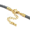 Leather Braided Cord Link Bracelets MAK-K022-01G-02-3
